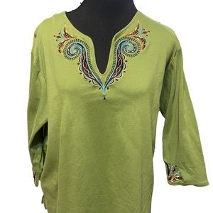 Bob Mackie Wearable Art Embroidered Top